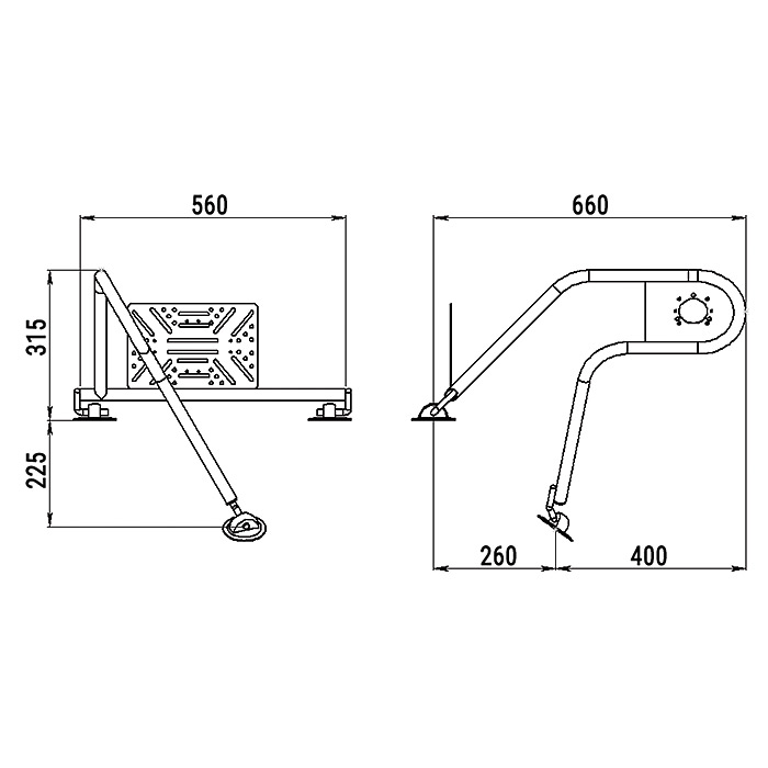 Стойка рулевая с креплением на баллон надувной лодки 25мм в Бердске