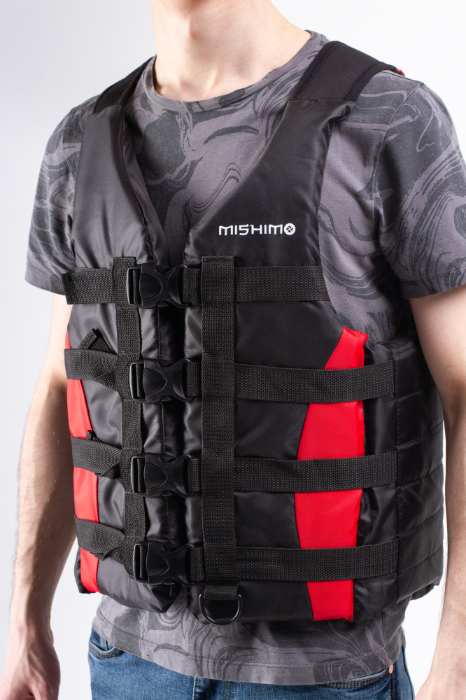 Жилет спасательный MISHIMO PRO Премиум качества Черно-красный в Бердске
