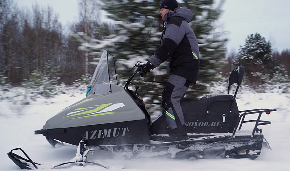 Миниснегоход Бурлак Азимут 24 л.с. , эл.запуск, реверс, тормоз гидравл, капот серый в Бердске