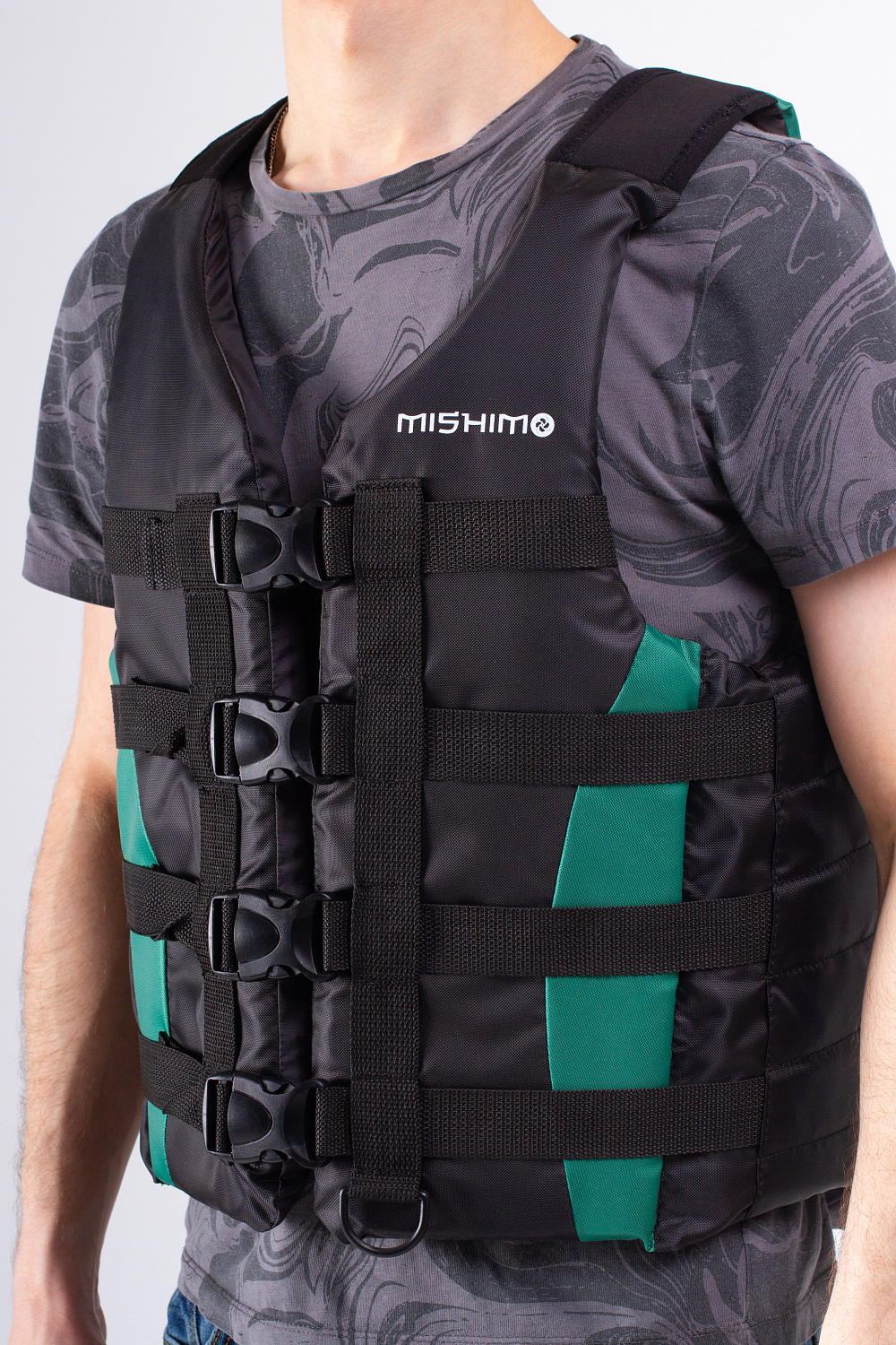 Жилет спасательный MISHIMO PRO Премиум качества Черно-зеленый в Бердске