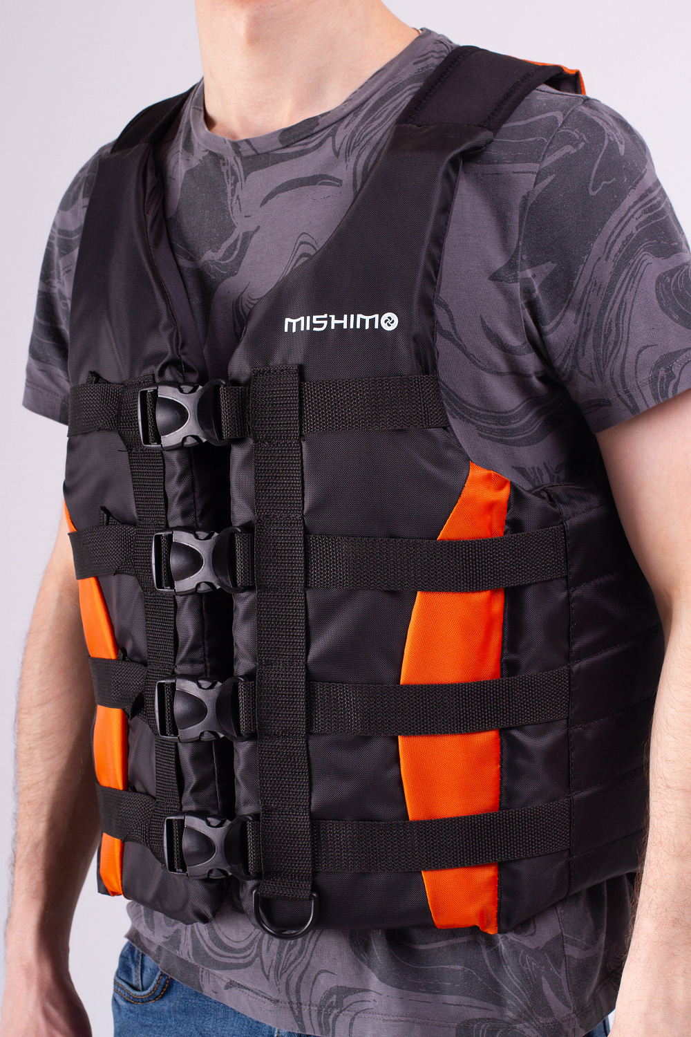 Жилет спасательный MISHIMO PRO Премиум качества Черно-оранжевый в Бердске