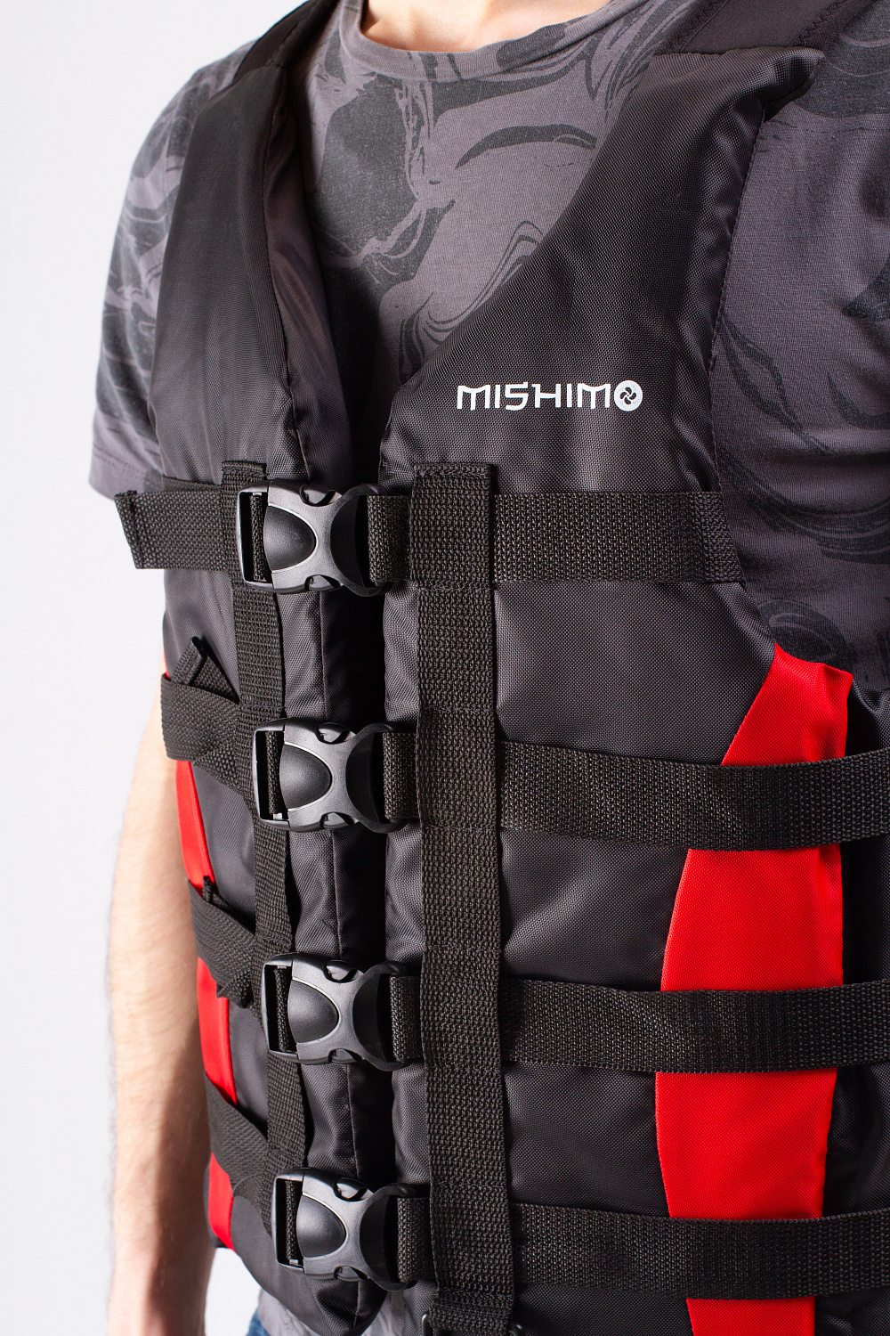 Жилет спасательный MISHIMO PRO Премиум качества Черно-красный в Бердске